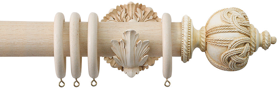 Jones Florentine 50mm Pole, Acanthus, Ivory, Rope
