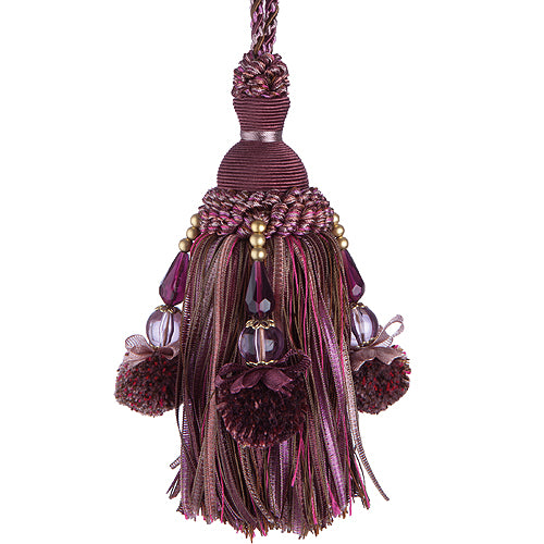 Jones Rope Key Tassel Interlude Beaded, Aubergine