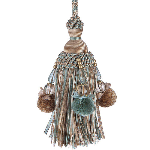 Jones Rope Key Tassel Interlude Beaded, Aqua