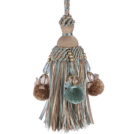 Jones Rope Key Tassel Interlude Beaded, Aqua