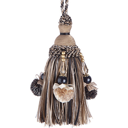 Jones Rope Key Tassel Interlude Beaded, Nero