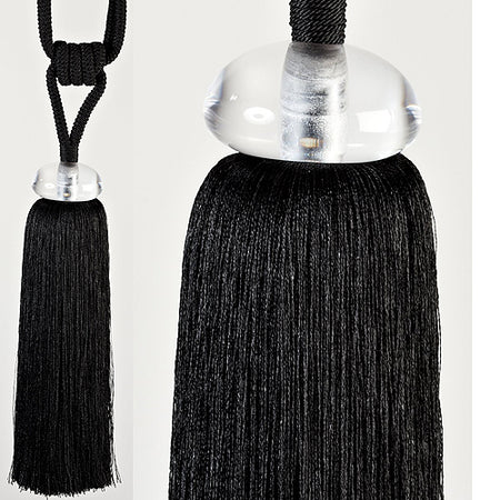 Hallis Sonata Rope Tieback, Crystal, Black