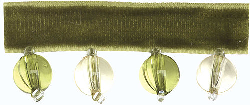 Hallis B`dazzle Trimming Small Beads Ivory & Green