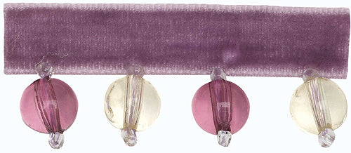 Hallis B`dazzle Trimming Small Beads Ivory & Mauve