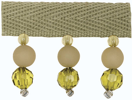Hallis B`dazzle Trimming Opaque & Clear Beads Green