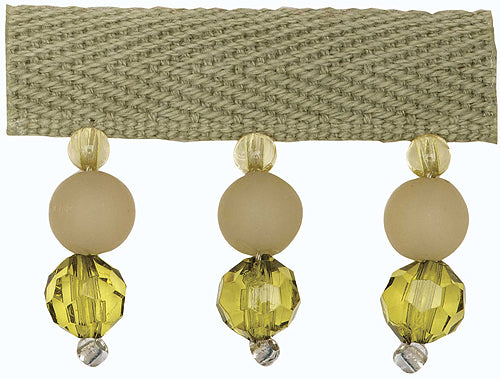 Hallis B`dazzle Trimming Opaque & Clear Beads Green