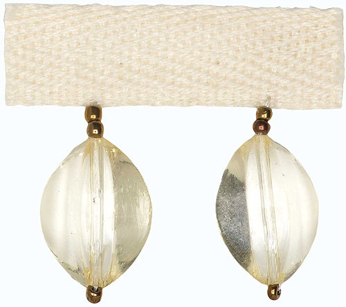 Hallis B`dazzle Trimming Elliptical Beads Ivory