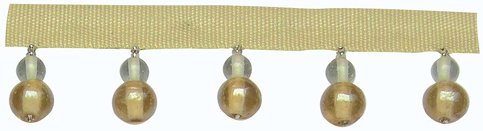 Hallis Bejewelled Trimming, Circular Glass Beads Cream
