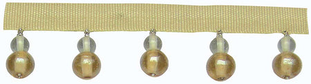 Hallis Bejewelled Trimming, Circular Glass Beads Cream