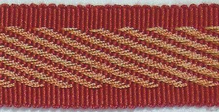 Hallis Warwick Trimming Classic Zebra Braid Terracotta