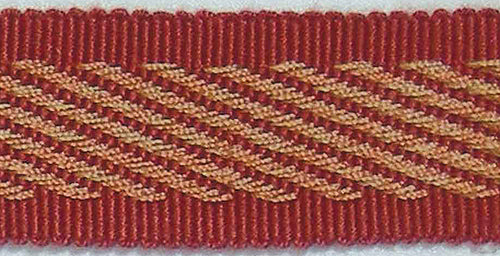 Hallis Warwick Trimming Classic Zebra Braid Terracotta