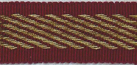 Hallis Warwick Trimming Classic Zebra Braid Red