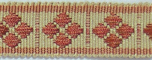 Hallis Warwick Trimming Classic Diamond Braid Terracotta