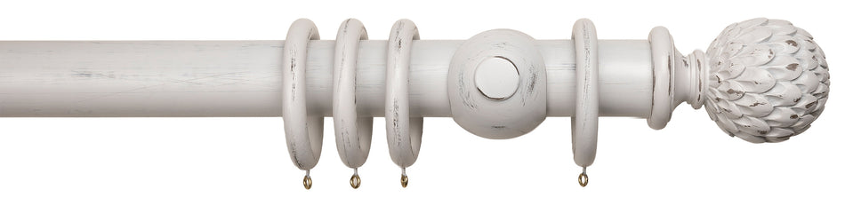 Advent Distressed Cornished Mist Curtain Pole with Artichoke