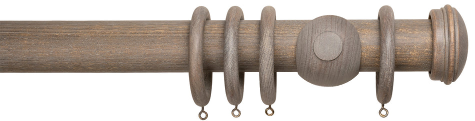 Advent Distressed Teak Curtain Pole with End Stop