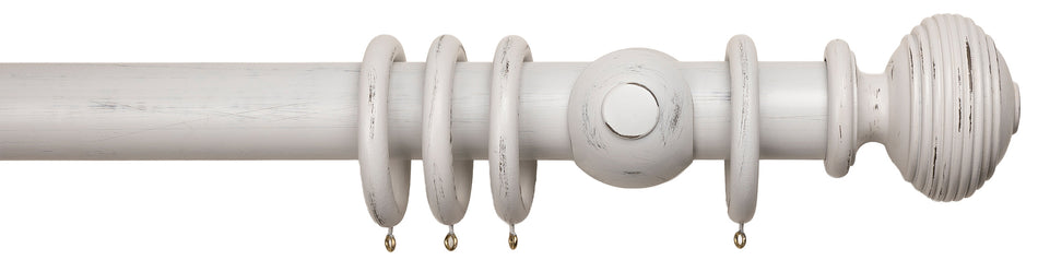 Advent Distressed Cornished Mist Curtain Pole with Reeded Ball