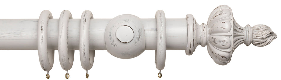 Advent 48mm Distressed Cornish Mist Curtain Pole with Ornamental Urn