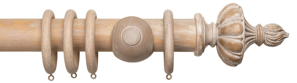 Advent 48mm Distressed Oak Curtain Pole with Ornamental Urn