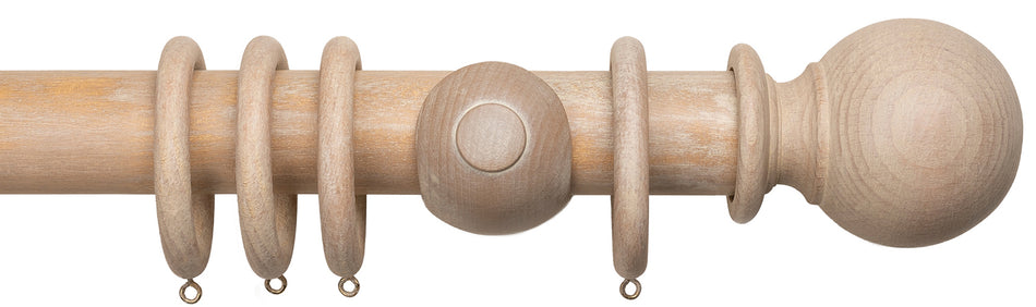 Advent Distressed Oak Curtain Pole with Ball