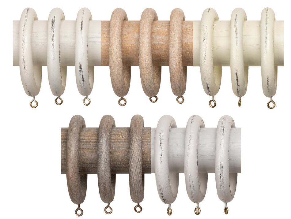 Advent Wooden 40mm and 48mm Curtain Pole Rings