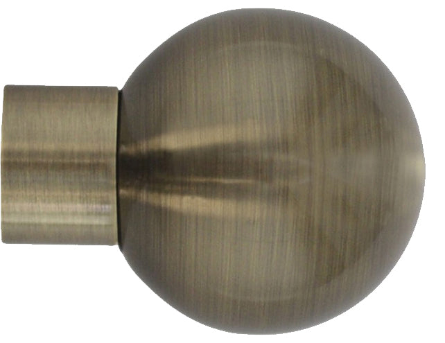 Jones Strand 35mm Pole Finial Only Burnished Brass, Metal Ball