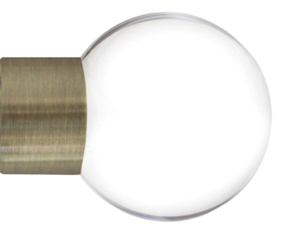 Jones Strand 35mm Pole Finial Only Burnished Brass, Acrylic Ball