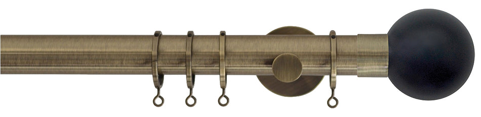 Jones Strand 35mm Pole Burnished Brass, Charcoal Painted Ball