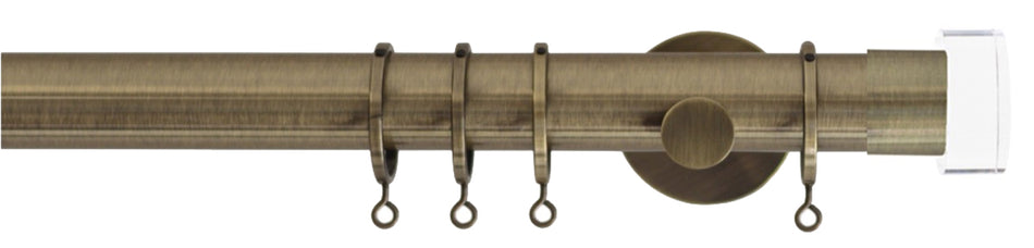 Jones Strand 35mm Pole Burnished Brass, Acrylic End Stopper