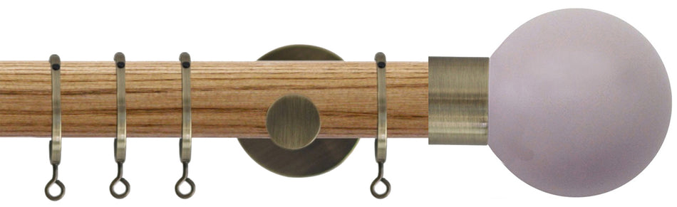 Jones Strand 35mm Wood Pole Light Oak, Burnished Brass, Heather Painted Ball