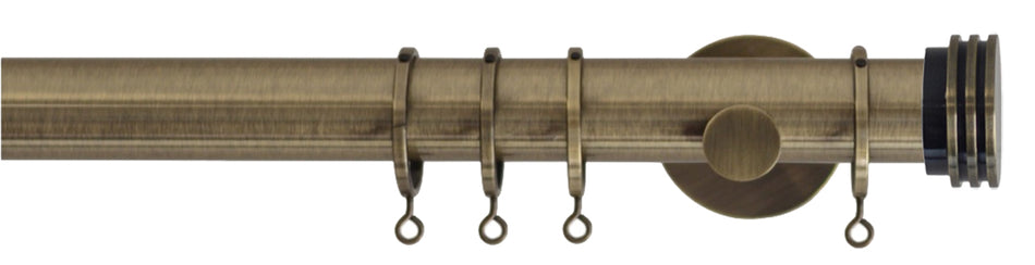 Jones Strand 35mm Pole Burnished Brass, Ribbed End Stopper