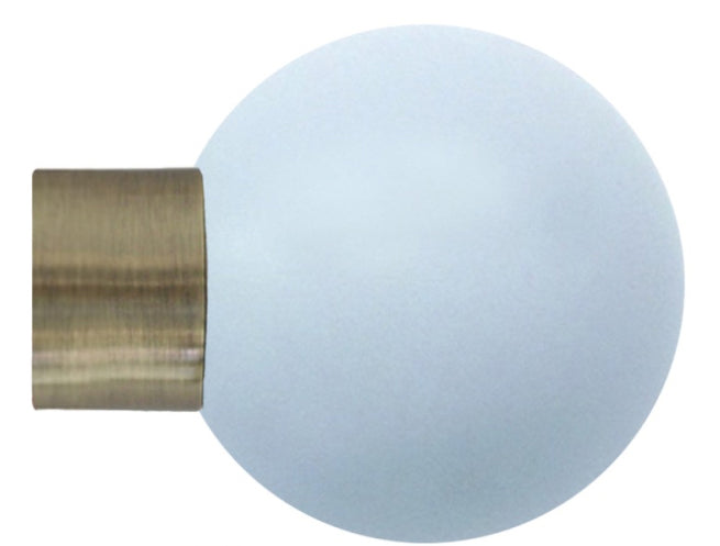 Jones Strand 35mm Pole Finial Only Burnished Brass, Sky Painted Ball