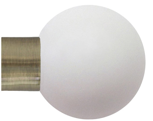 Jones Strand 35mm Pole Finial Only Burnished Brass, Stone Painted Ball