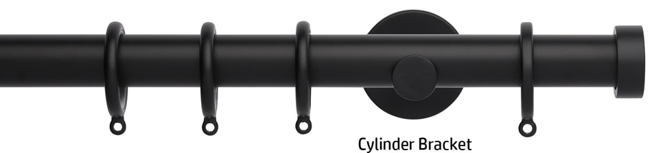 Neo 28mm Curtain Pole, Matt Black, Endcap Finial
