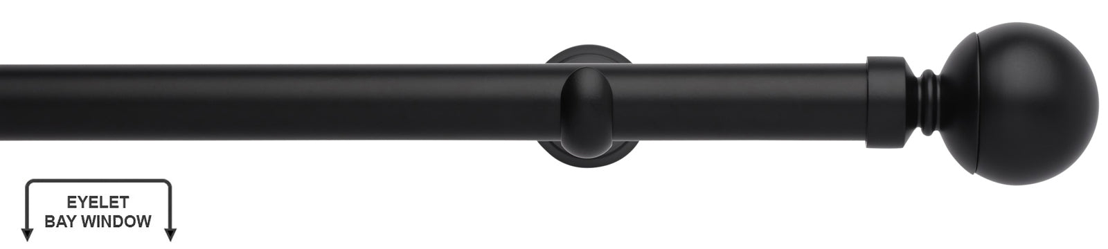 Rolls Neo Premium 28mm Eyelet Bay Window Curtain Pole Matt Black,Ball ...