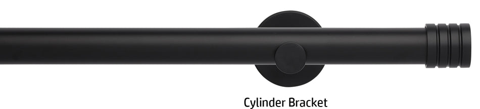 Neo 28mm Eyelet Curtain Pole, Matt Black, Stud Finial