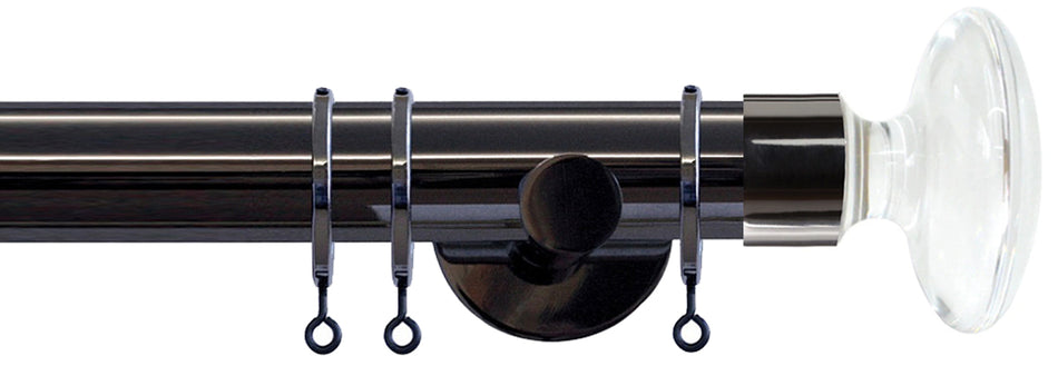 Jones Strand 35mm Pole Black Nickel, Acrylic Disc