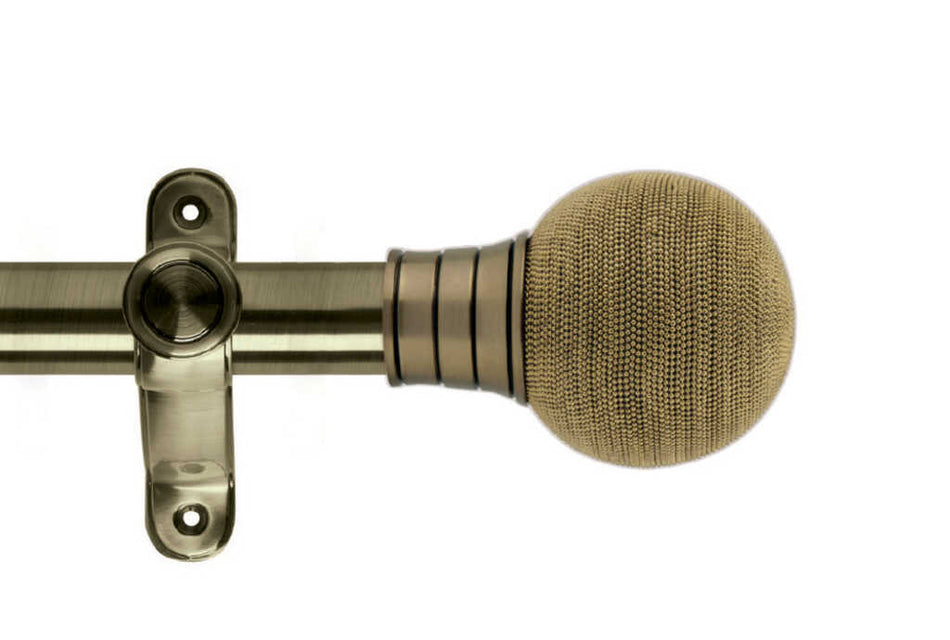 Galleria 35mm Eyelet Pole Burnished Brass Beaded Ball
