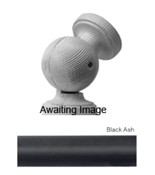 Byron Delano 35mm 45mm Curtain Pole Elbow Bracket Black Ash
