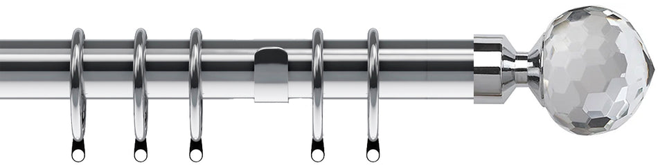 Speedy Poles Apart 28mm Curtain Pole, Chrome, Bella