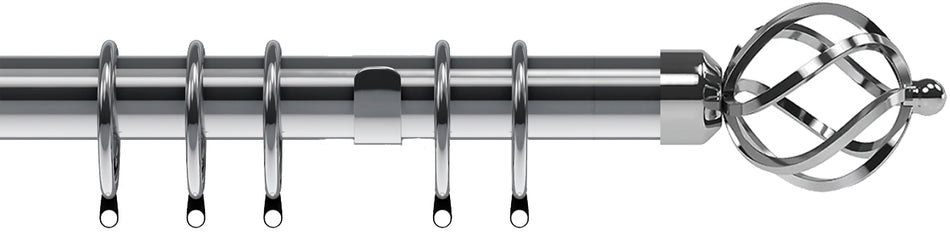 Speedy Poles Apart 28mm Curtain Pole, Chrome, Cage
