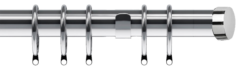 Speedy Poles Apart 28mm Curtain Pole, Chrome, Endcap