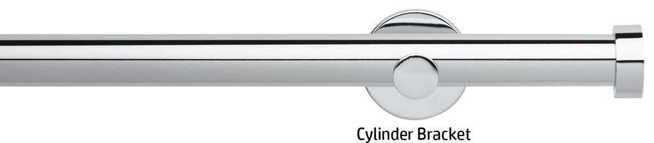 Neo 28mm Eyelet Curtain Pole, Chrome, Endcap Finial