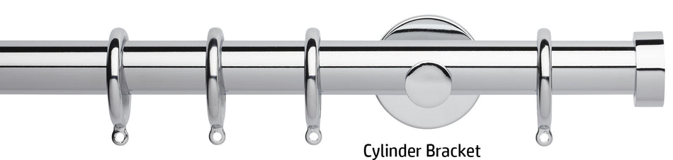 Neo 28mm Curtain Pole, Chrome, Endcap Finial