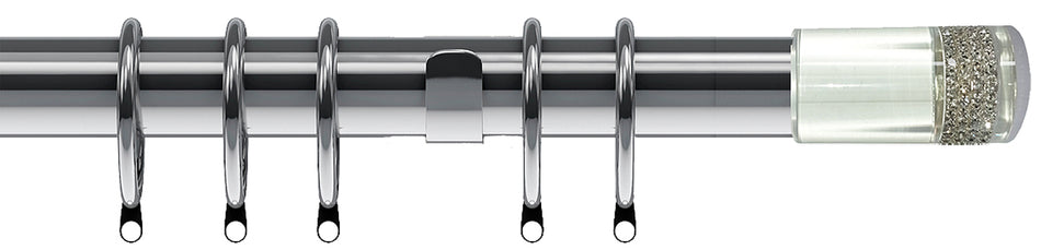 Speedy Poles Apart 28mm Curtain Pole, Chrome, Diamante