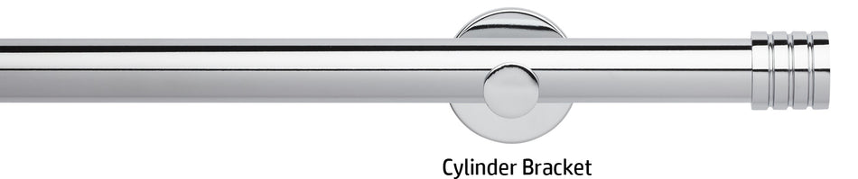 Neo 28mm Eyelet Curtain Pole, Chrome, Stud Finial