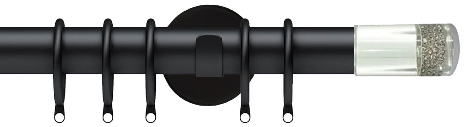 Speedy Poles Apart 28mm Pole Cylinder Black, Diamante