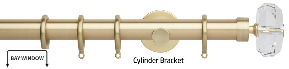 Neo Premium 35mm Bay Window Pole, Gold, Faceted Ellipse