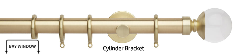 Neo Premium 35mm Bay Window Pole, Gold, Clear Ball