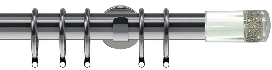 Speedy Poles Apart 28mm Pole Cylinder Polished Graphite, Diamante