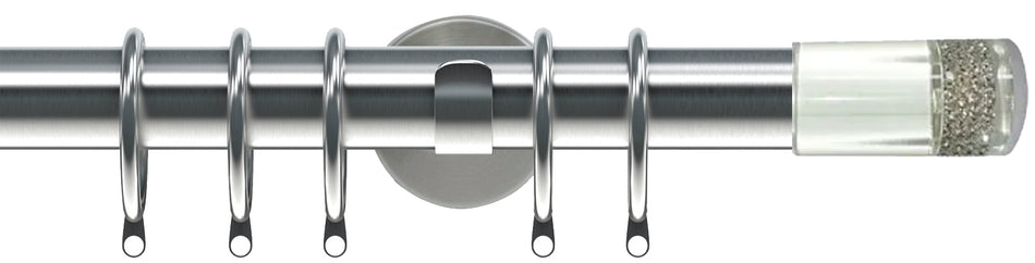 Speedy Poles Apart 28mm Pole Cylinder Satin Silver, Diamante